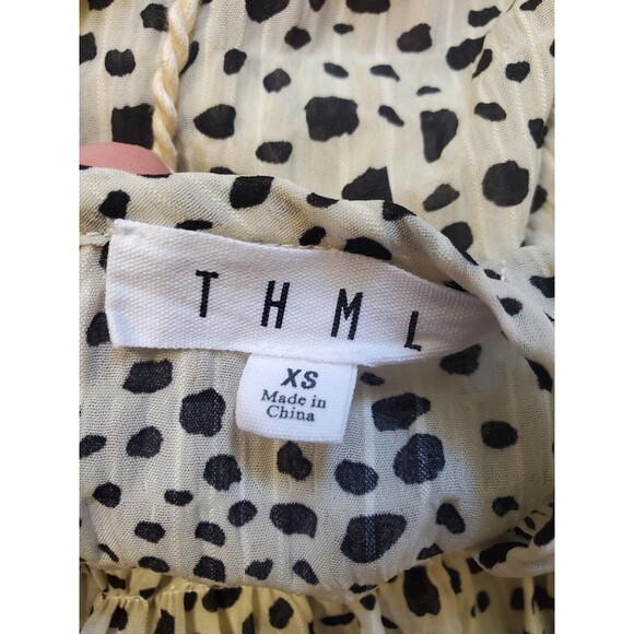 Anthropologie THMI Top Women XS Cheetah Embroidered Floral Peasant Blouse Pom - Picture 4 of 8